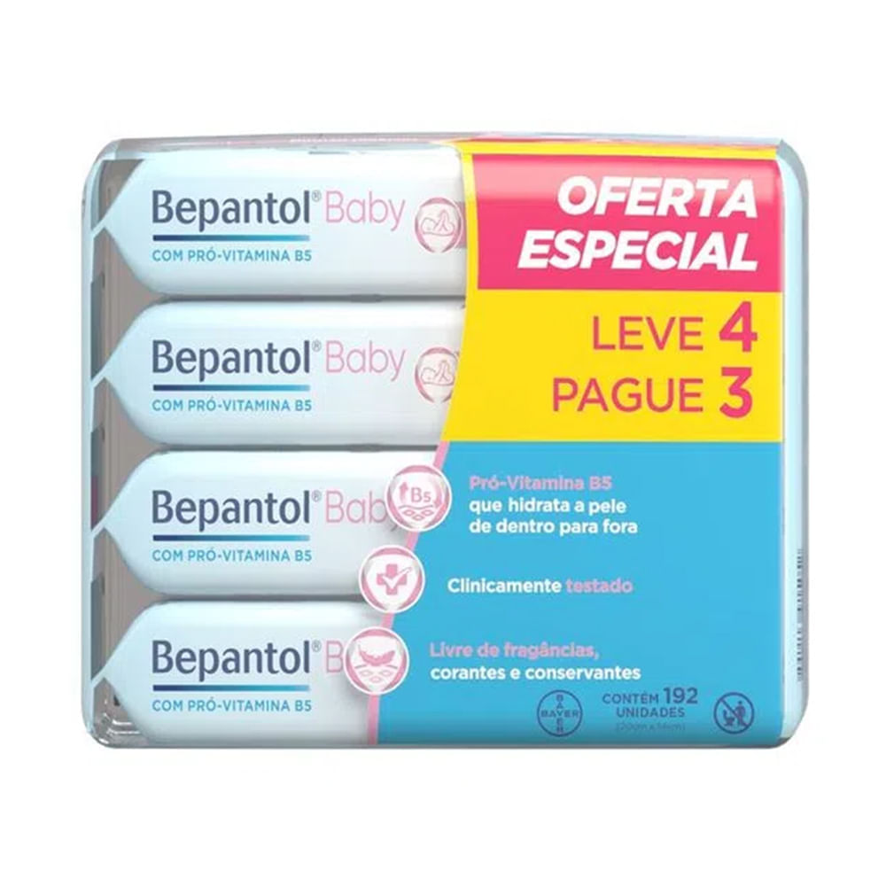Miniatura Lenço Umedecido Bepantol Baby Leve 4 Pague 3 com 48 Unidades cada