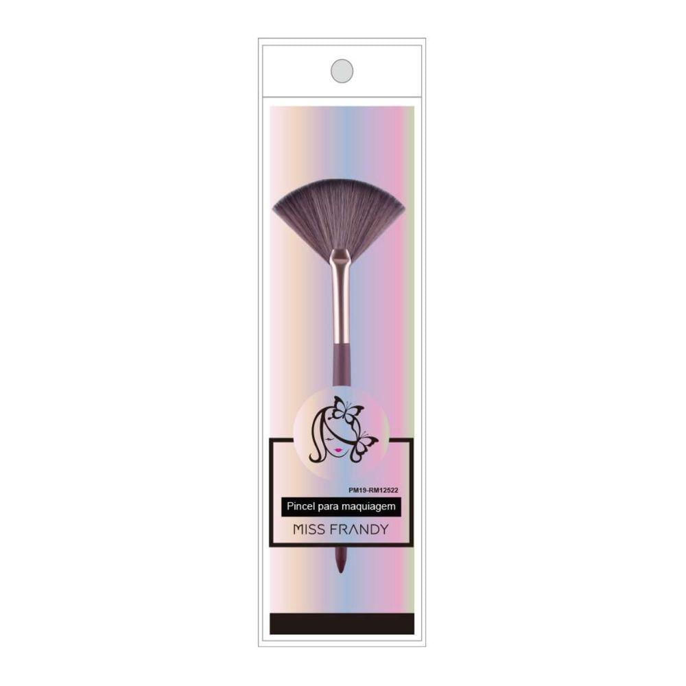 Miniatura Pincel De Iluminador Leque Marsala Rm12522 | Miss Frandy | Aplicação Precisa E Acabamento Luminoso