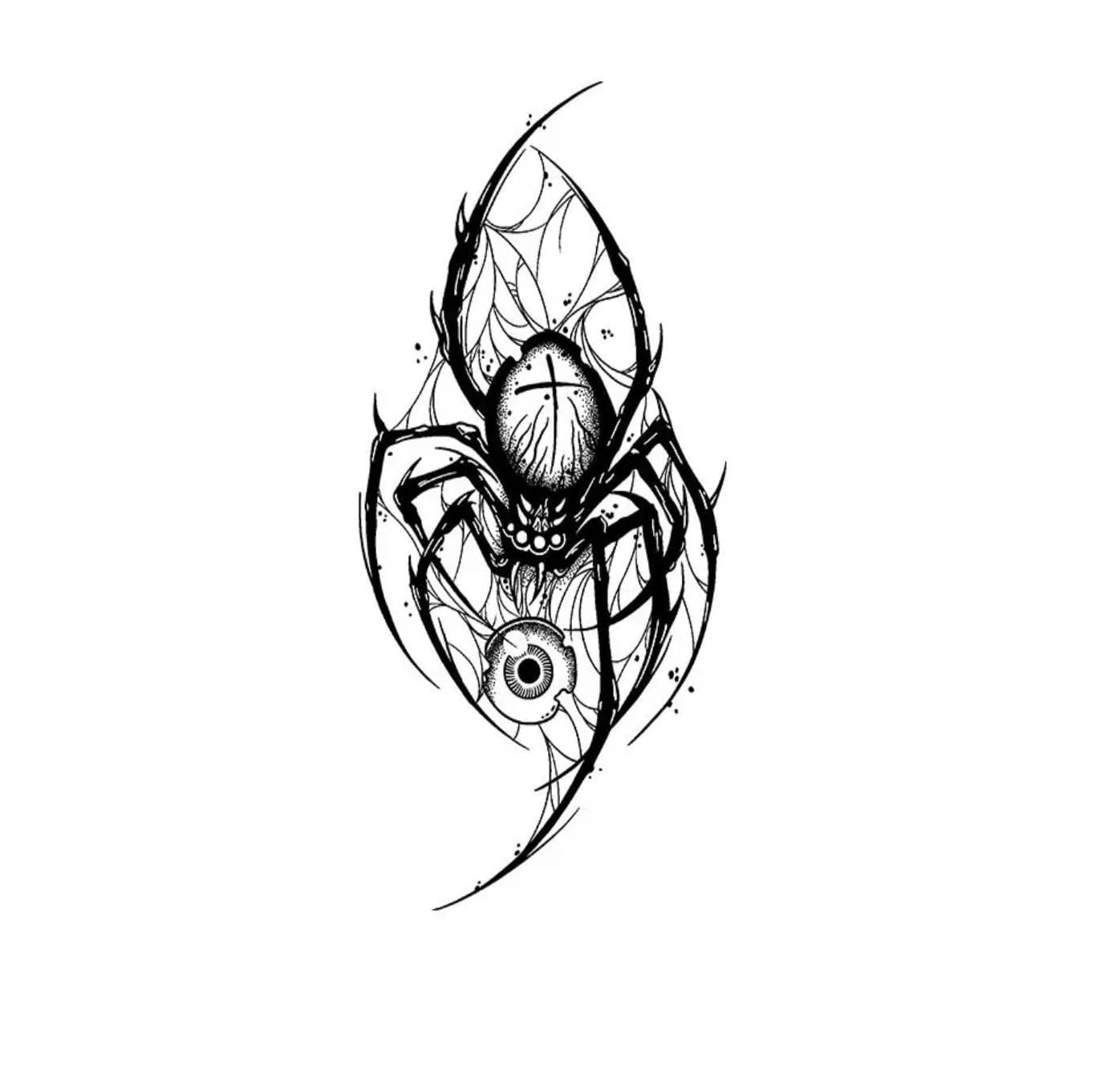 Miniatura Tatuagem Temporária Teia Da Aranha Olhos Horus