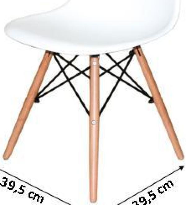 Miniatura Cadeira Charles Eames Eiffel Branca Base Madeira Sala Cozinh