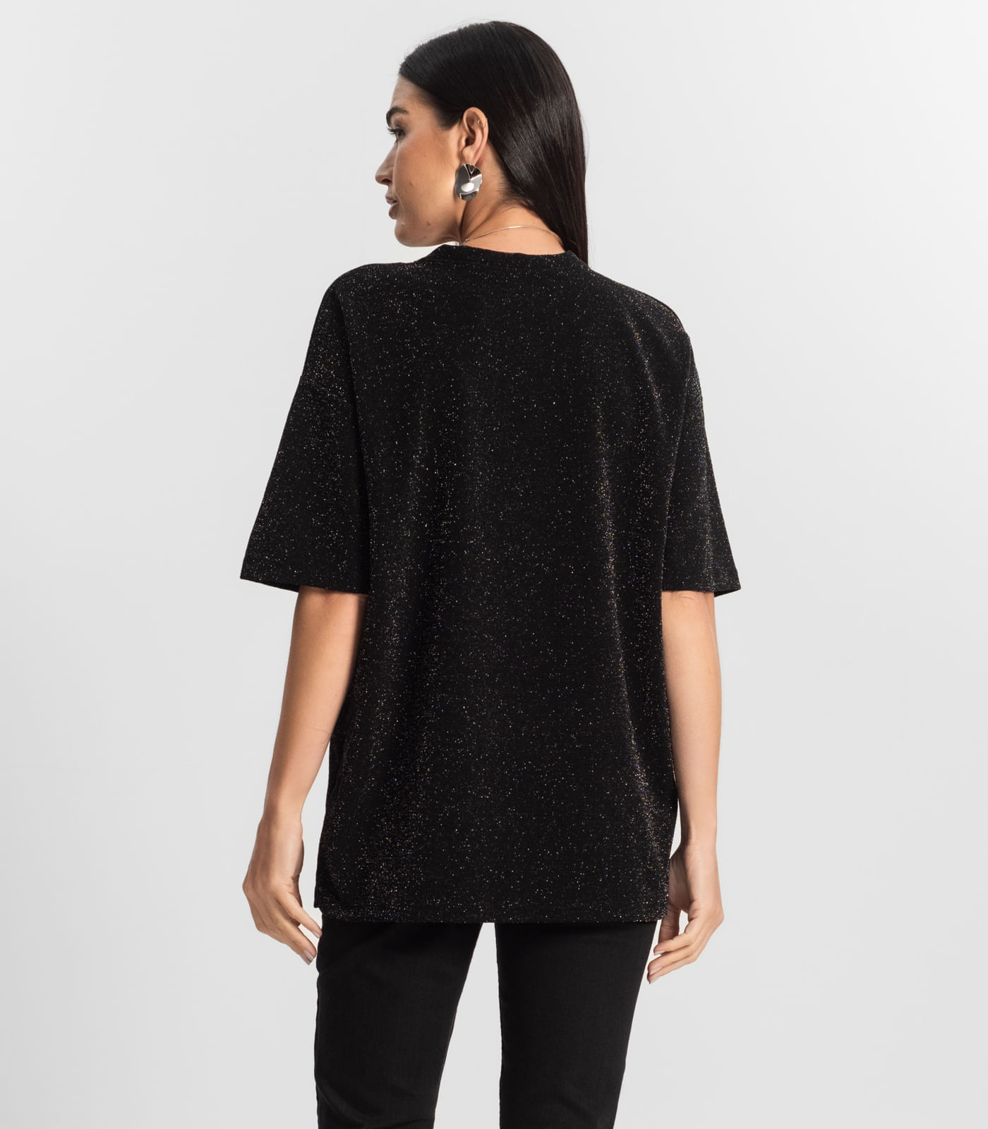 Miniatura Blusa Feminina T-Shirt Over Rovitex Preto G