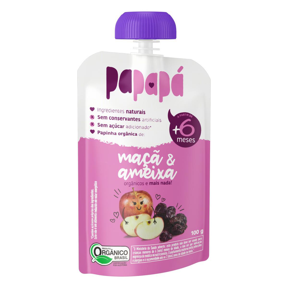 Miniatura Papinha Papapá Orgânica Maça Ameixa 100G