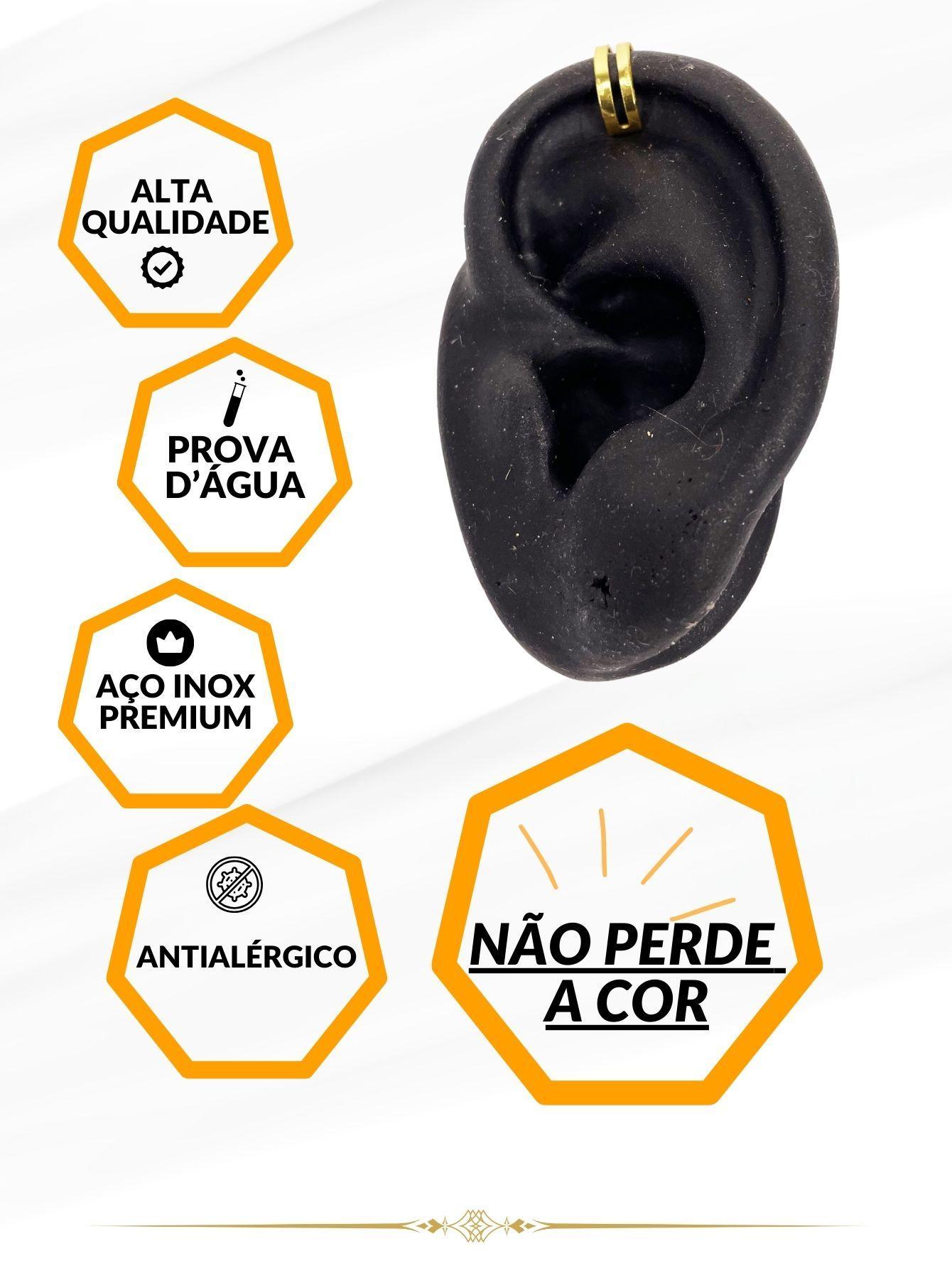 Miniatura Brinco Piercing Falso Orelha Hélix Clip Pressão Encaixe