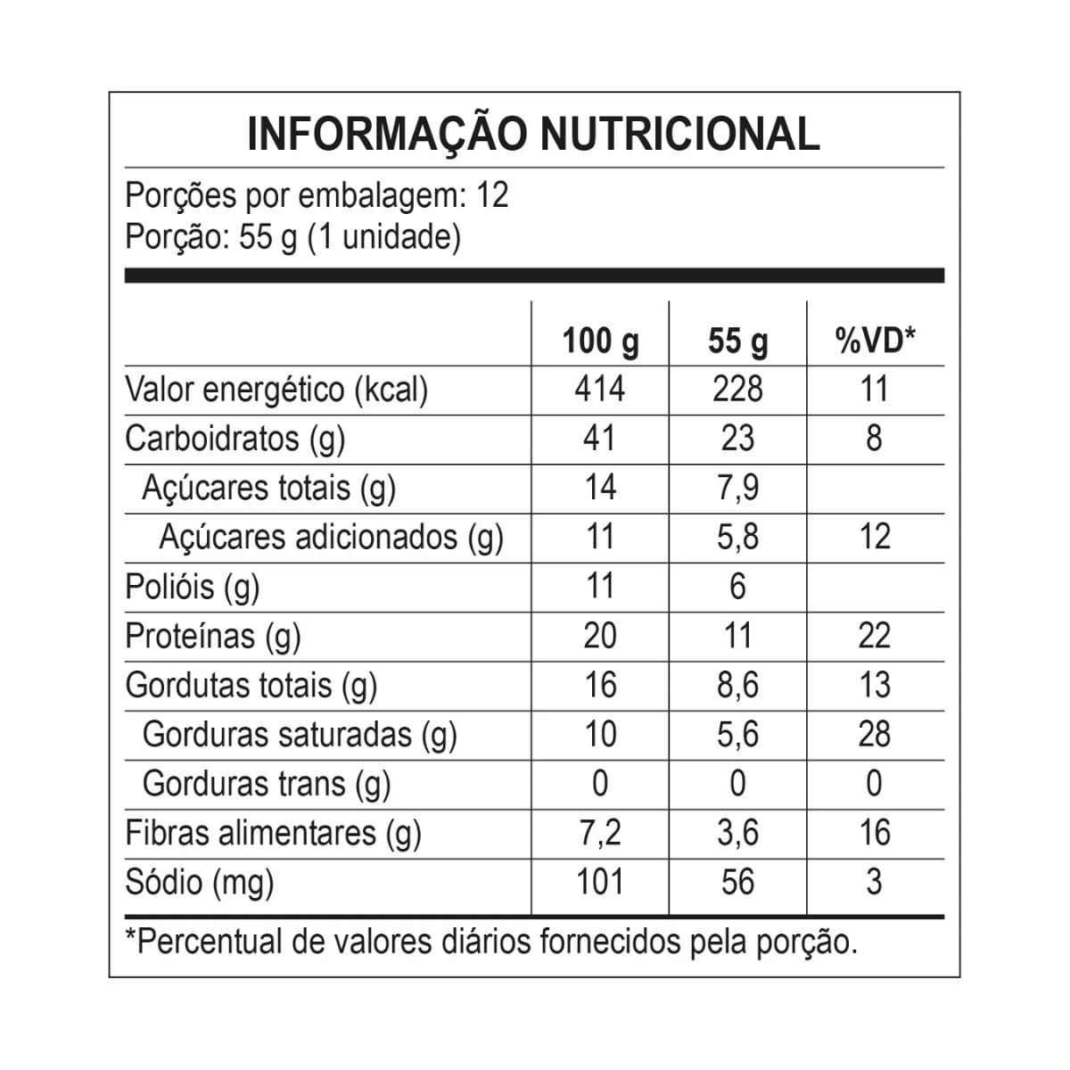Miniatura Caixa Protein Bar Com 12 Unidades - Bodyaction