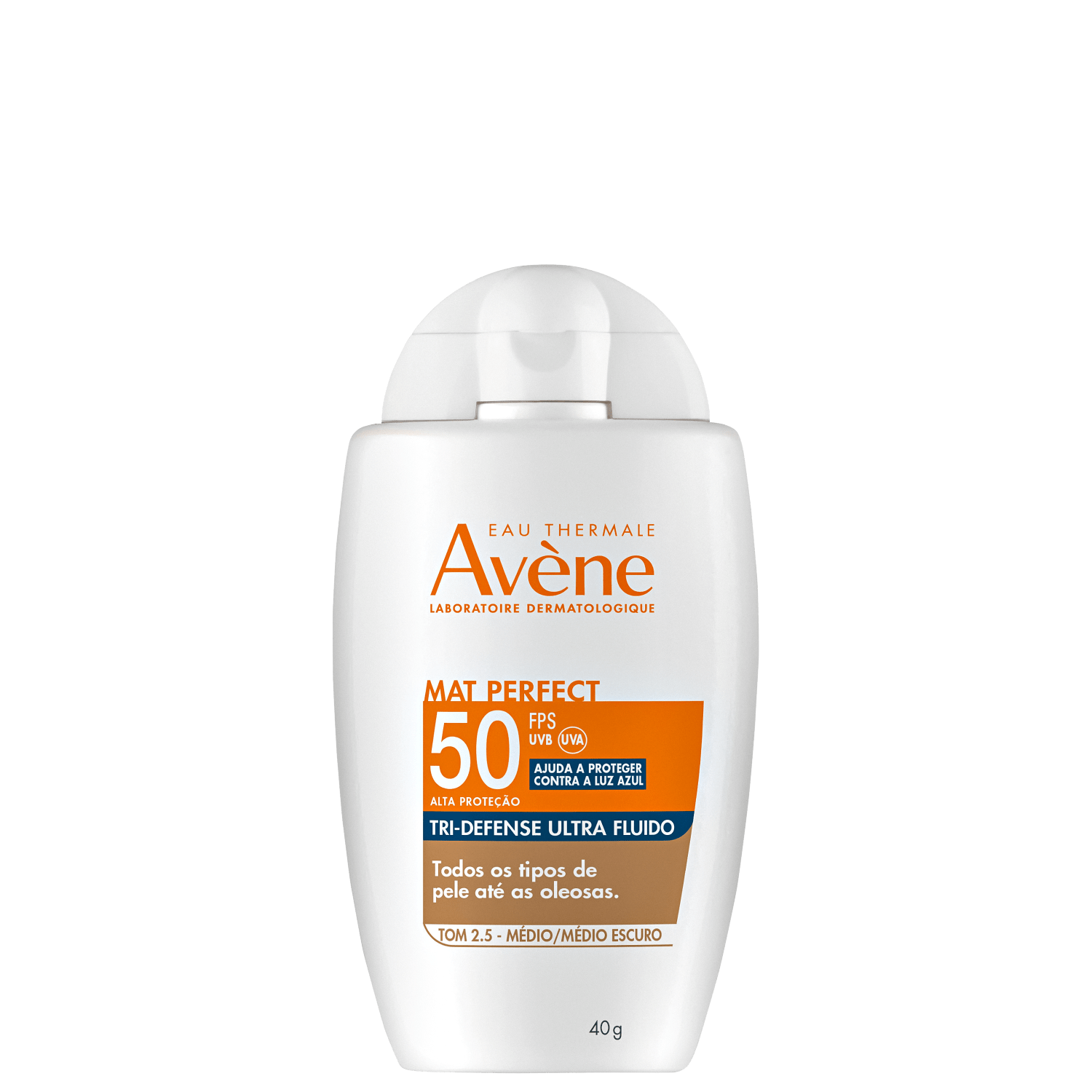 Miniatura Avène Mat Perfect Tri-Defense Ultra Fluido FPS 50 2.5 Médio/Médio Escuro - Protetor Solar Facial com Cor 40g