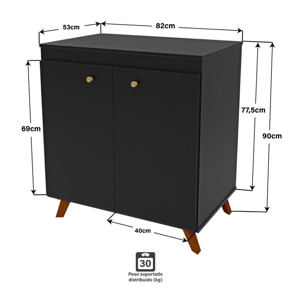 Miniatura Conjunto Cozinha Modular Balcão Cooktop Torre Quente Preto