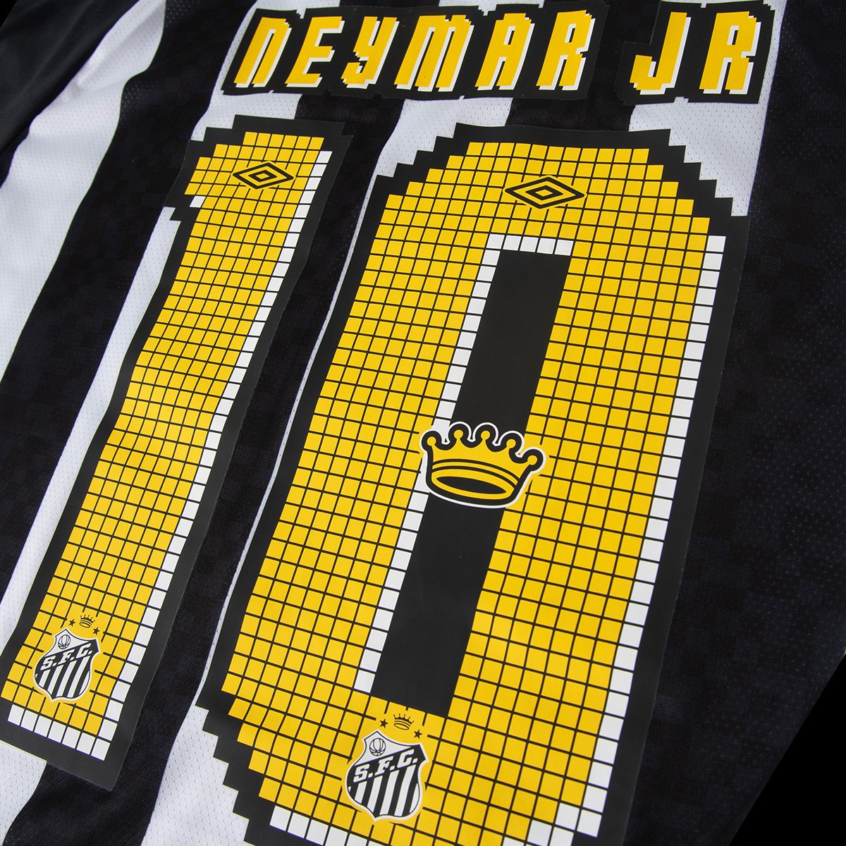 Camisa Santos II 25/26 Neymar N° 10 Jogador Umbro Masculina Preto+Branco - G