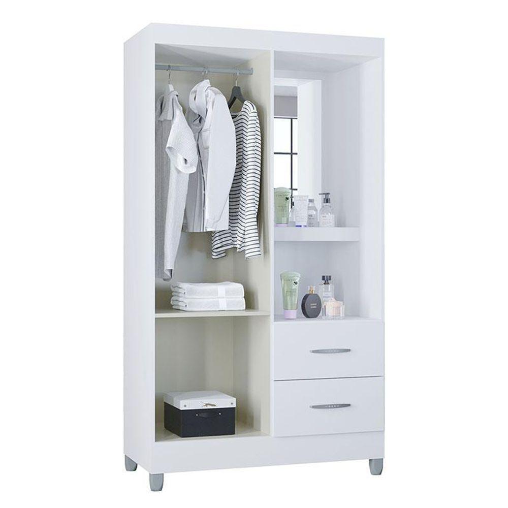 Miniatura Guarda Roupa Solteiro Cordoba 2 Portas Branco Brilho - Poquema