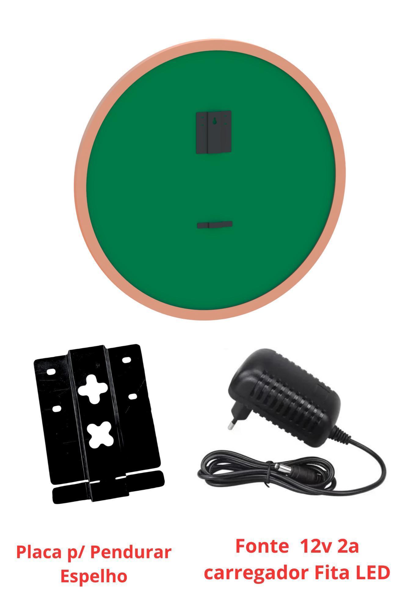 Espelho Corpo Inteiro Oval 76X43Cm Iluminação Led Quente