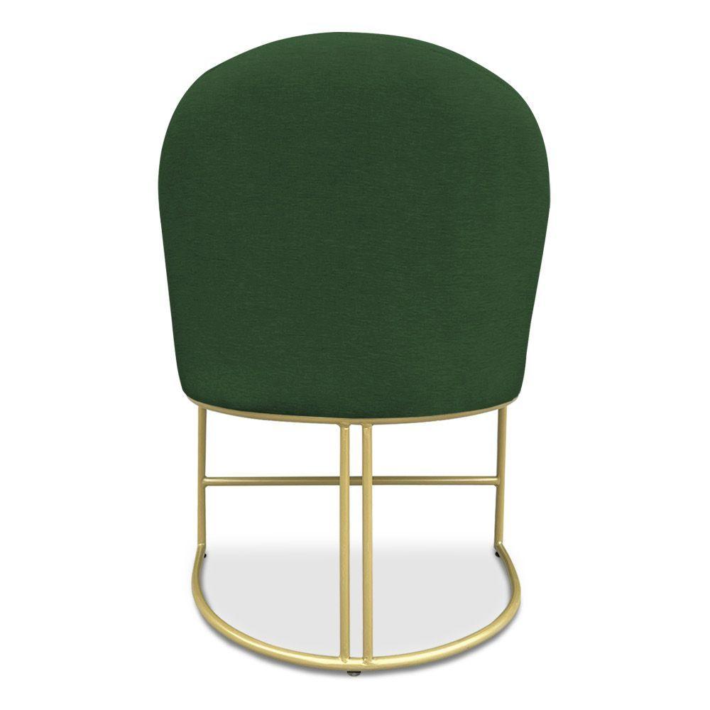 Miniatura Cadeira Poltrona De Jantar Bela Suede Base Metálica Industrial Dourado - Pallazio Verde