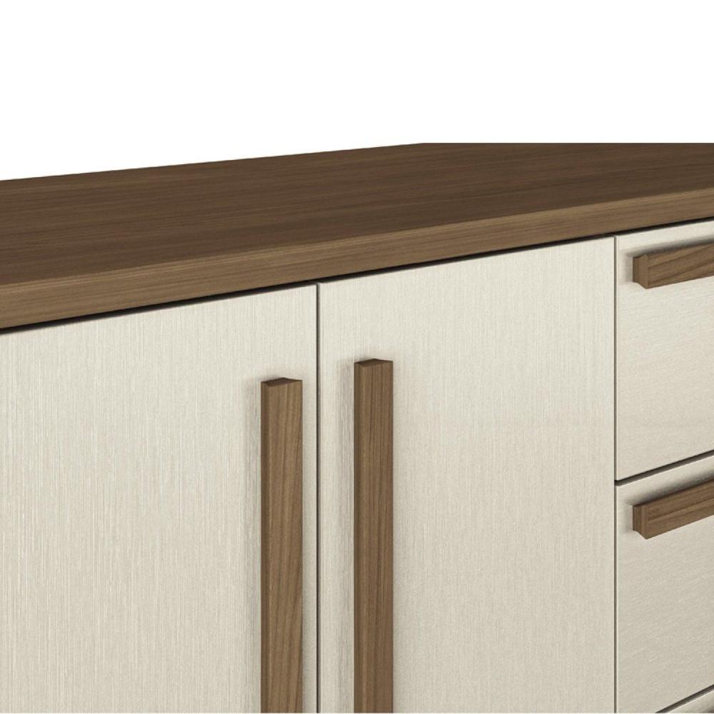 Cômoda 2 Portas 5 Gavetas Málaga Gold Jatobá/Areia