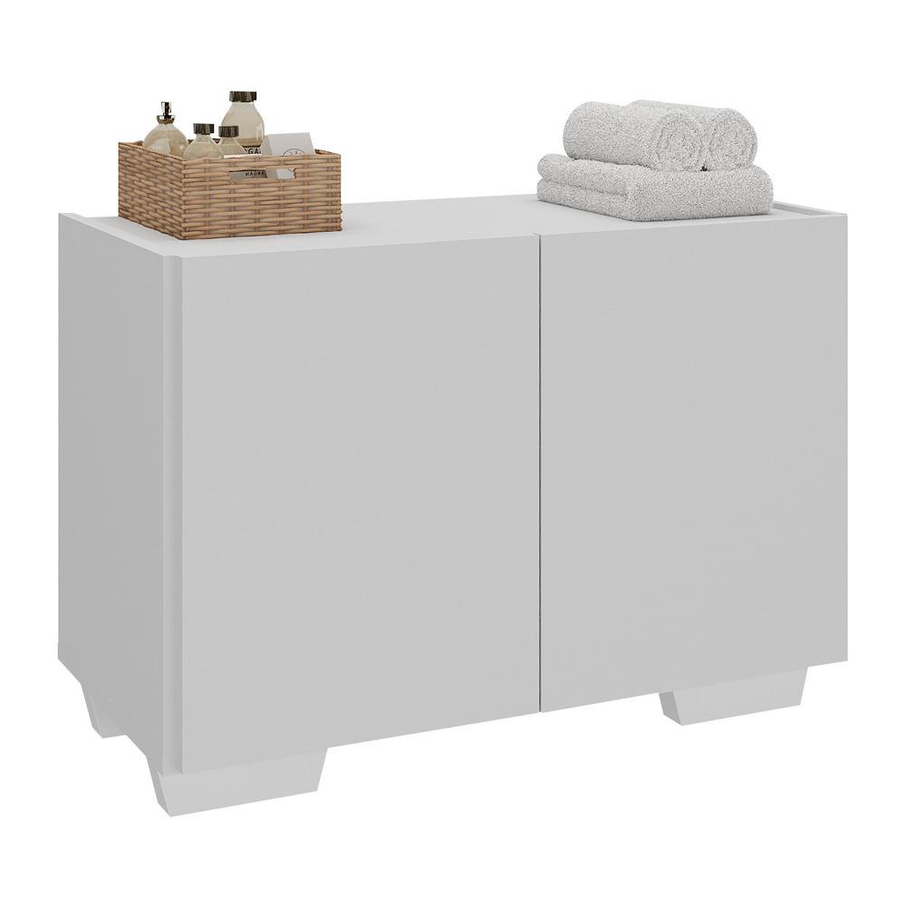 Miniatura Gabinete Armário de Banheiro 62,5cm 2 Portas com Pés Multimóveis MP5046 Branco