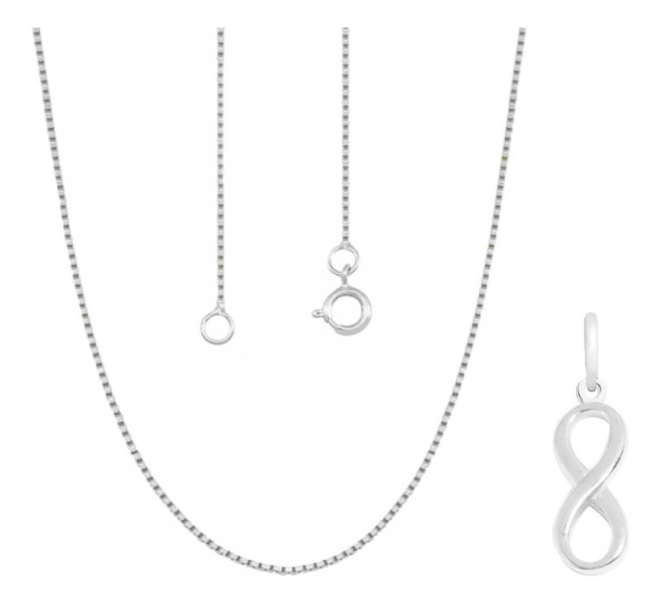 Miniatura Colar Da Amizade Infinito - Best Friends Namorados Prata 925