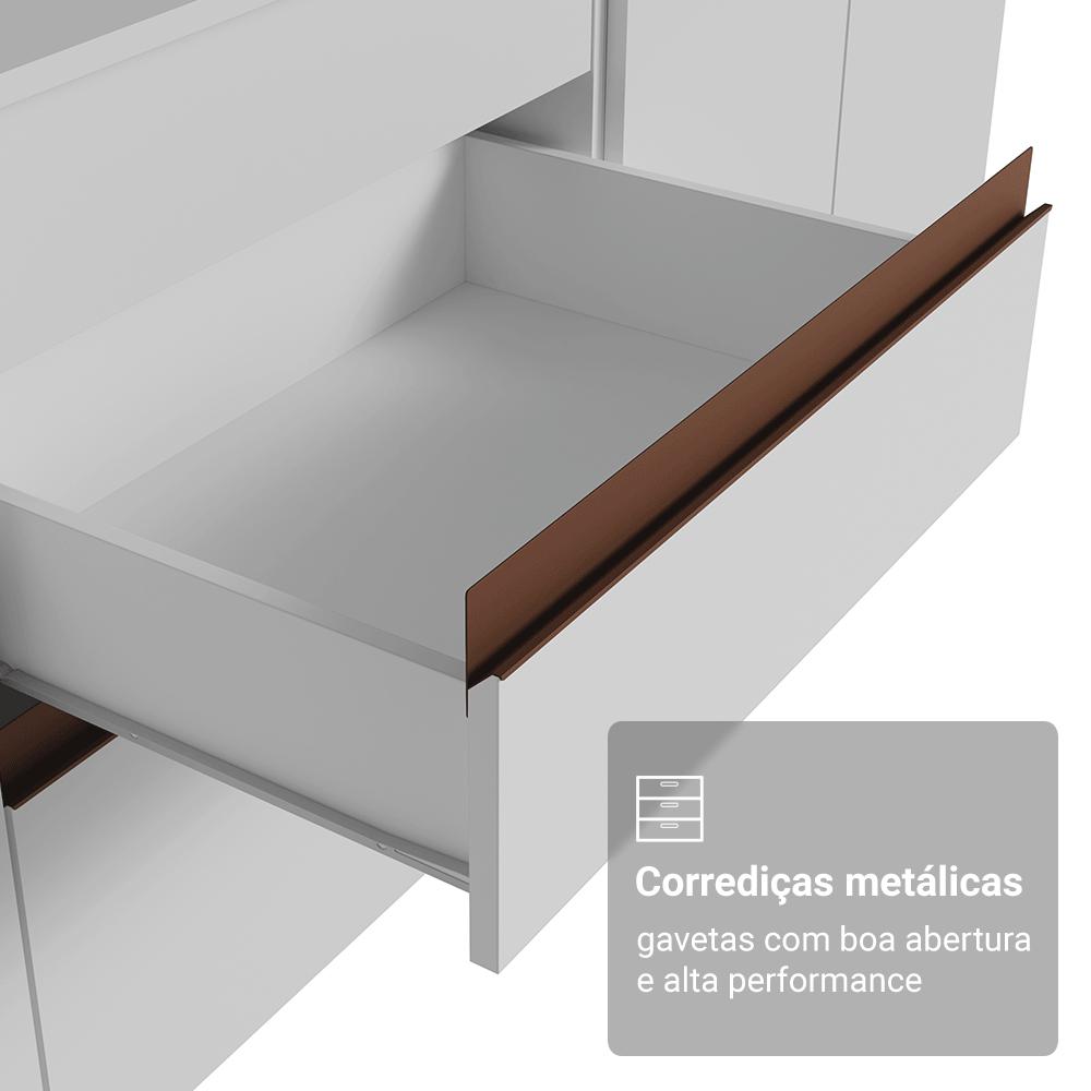 Armário de Cozinha Compacta 190cm Branco Reims Madesa 09 Branco