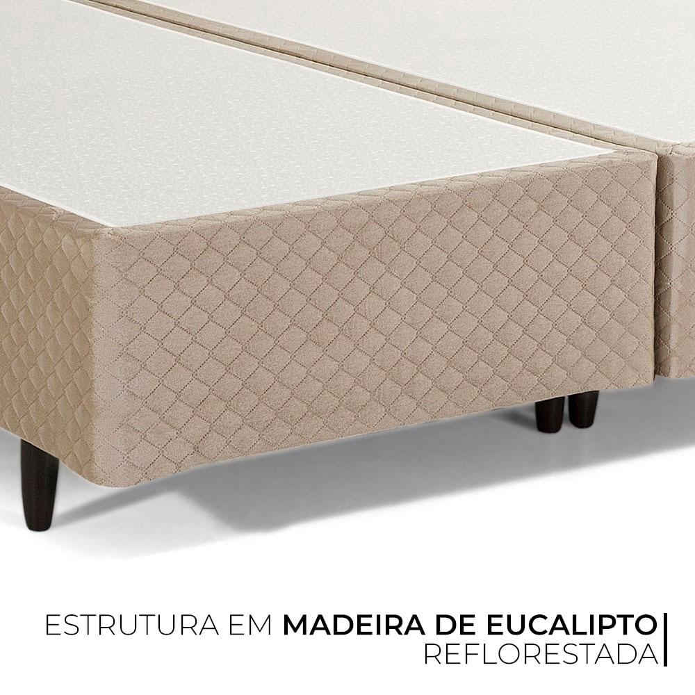 Miniatura Cama Box Queen Herval Lucca, 66x158x198 cm, Molas Ensacadas, Suede Bege