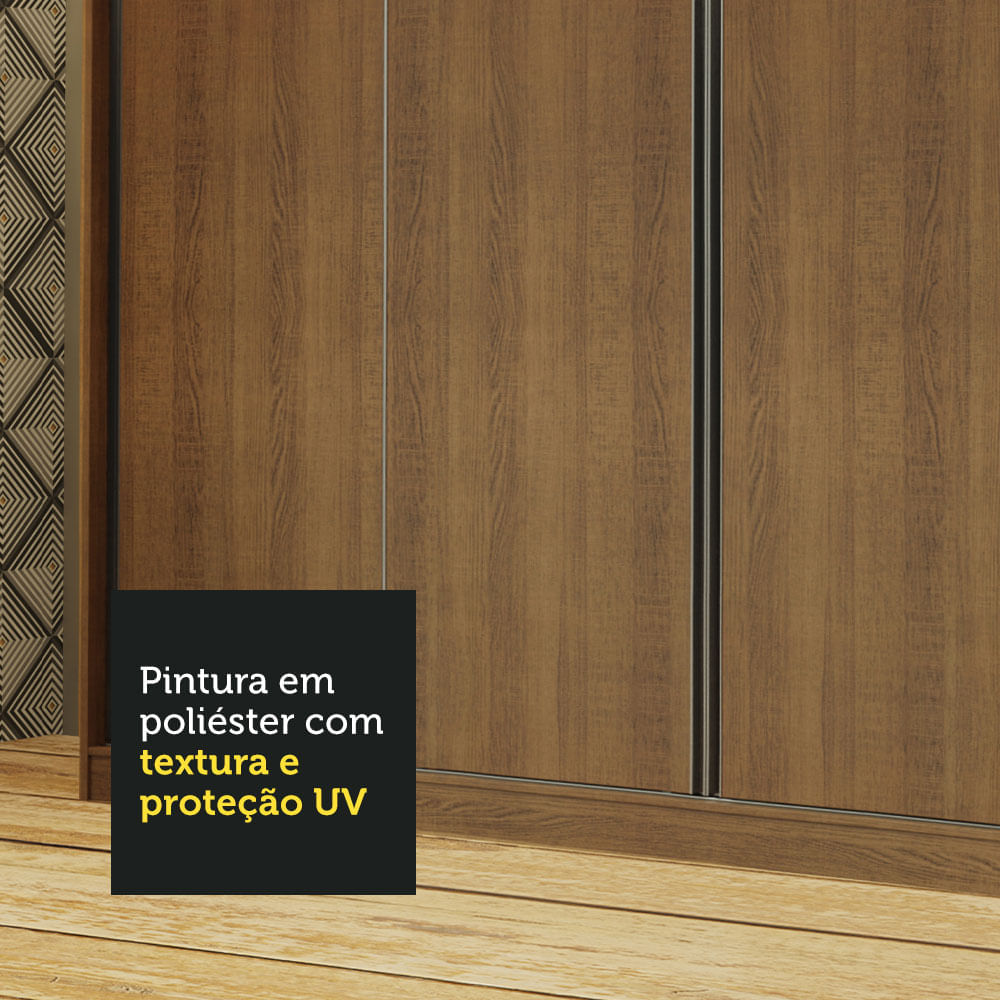 Guarda-Roupa Casal Madesa Apolo 4 Portas de Correr Rustic Cor:Rustic