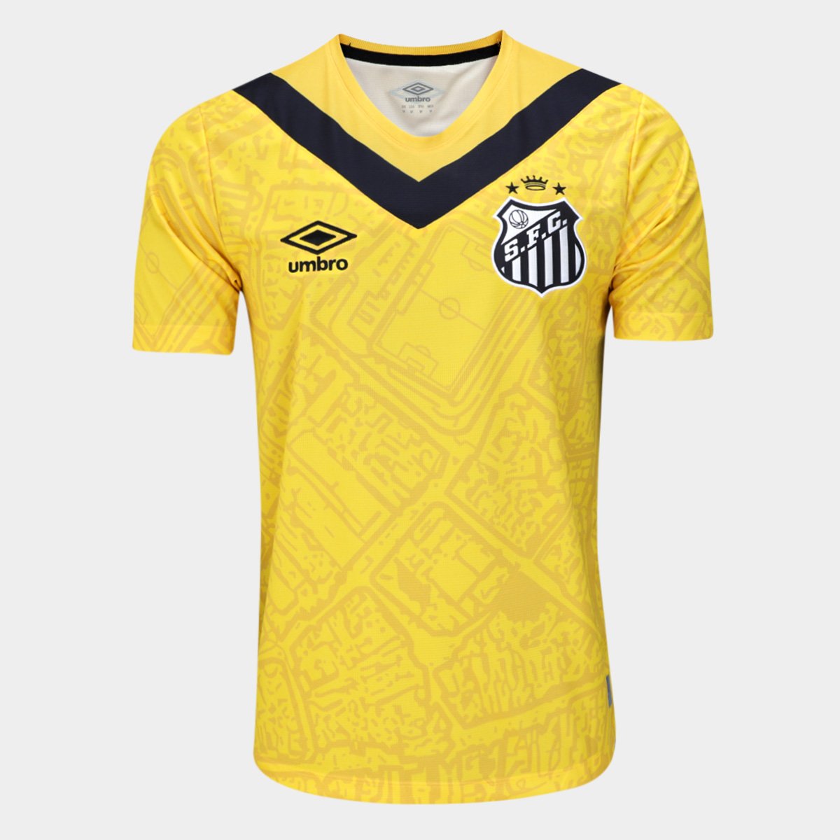 Miniatura Camisa Santos III 2024 s/n° Torcedor Umbro Masculina Amarelo+Preto - EGG