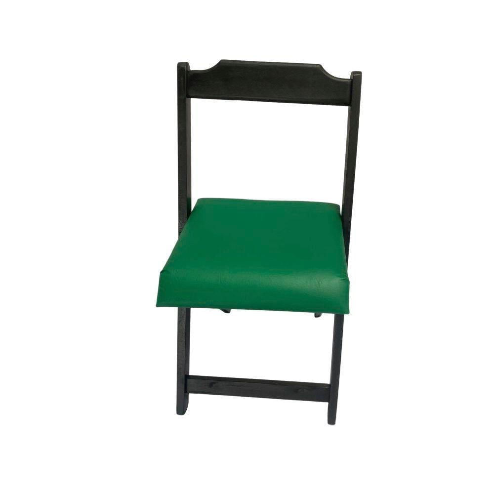 Miniatura Mesa Dobrável Preto Com 4 Cadeiras Estofado 70x70 Verde