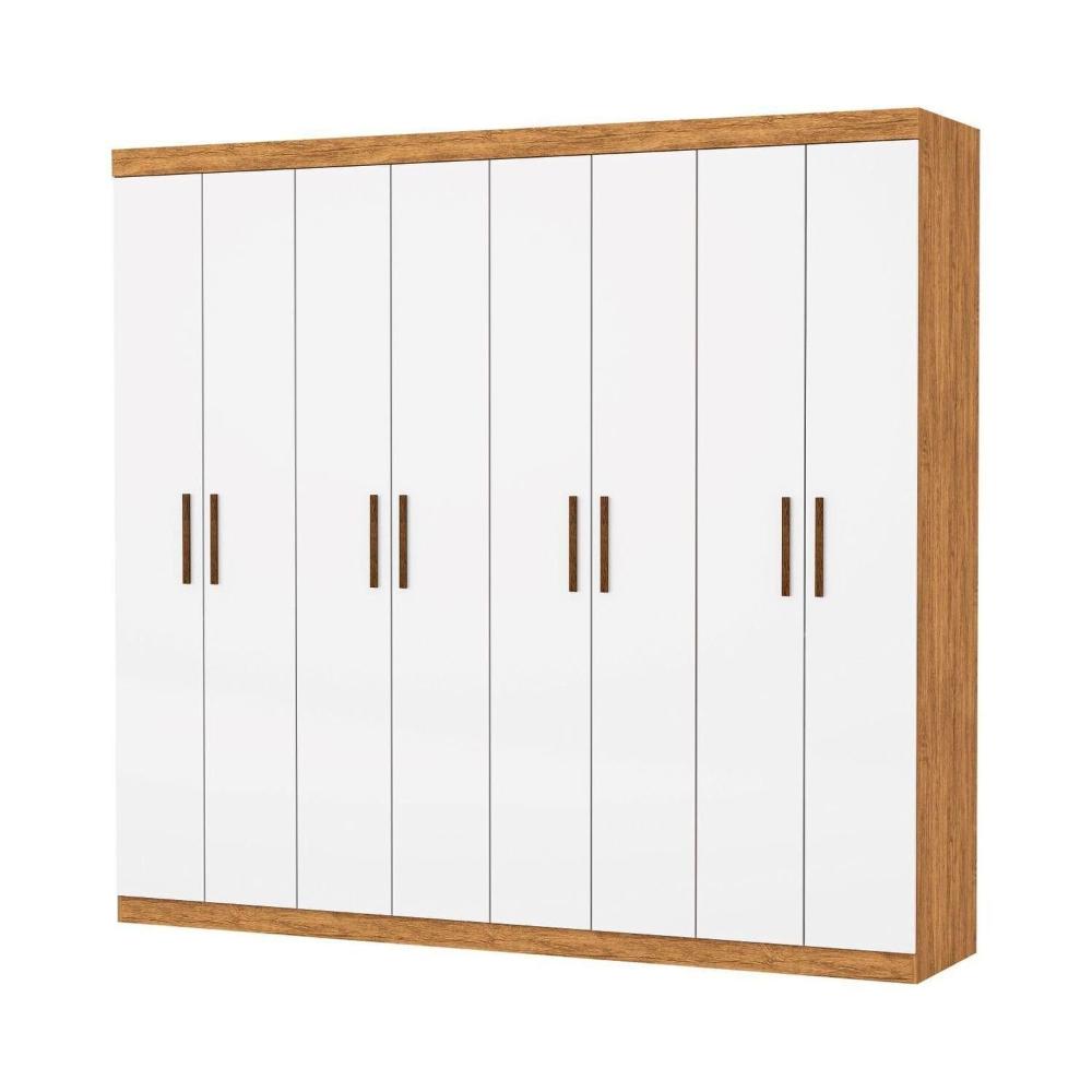 Miniatura Guarda-roupa Stanley 8 Portas 4 gavetas Cinamomo/Branco