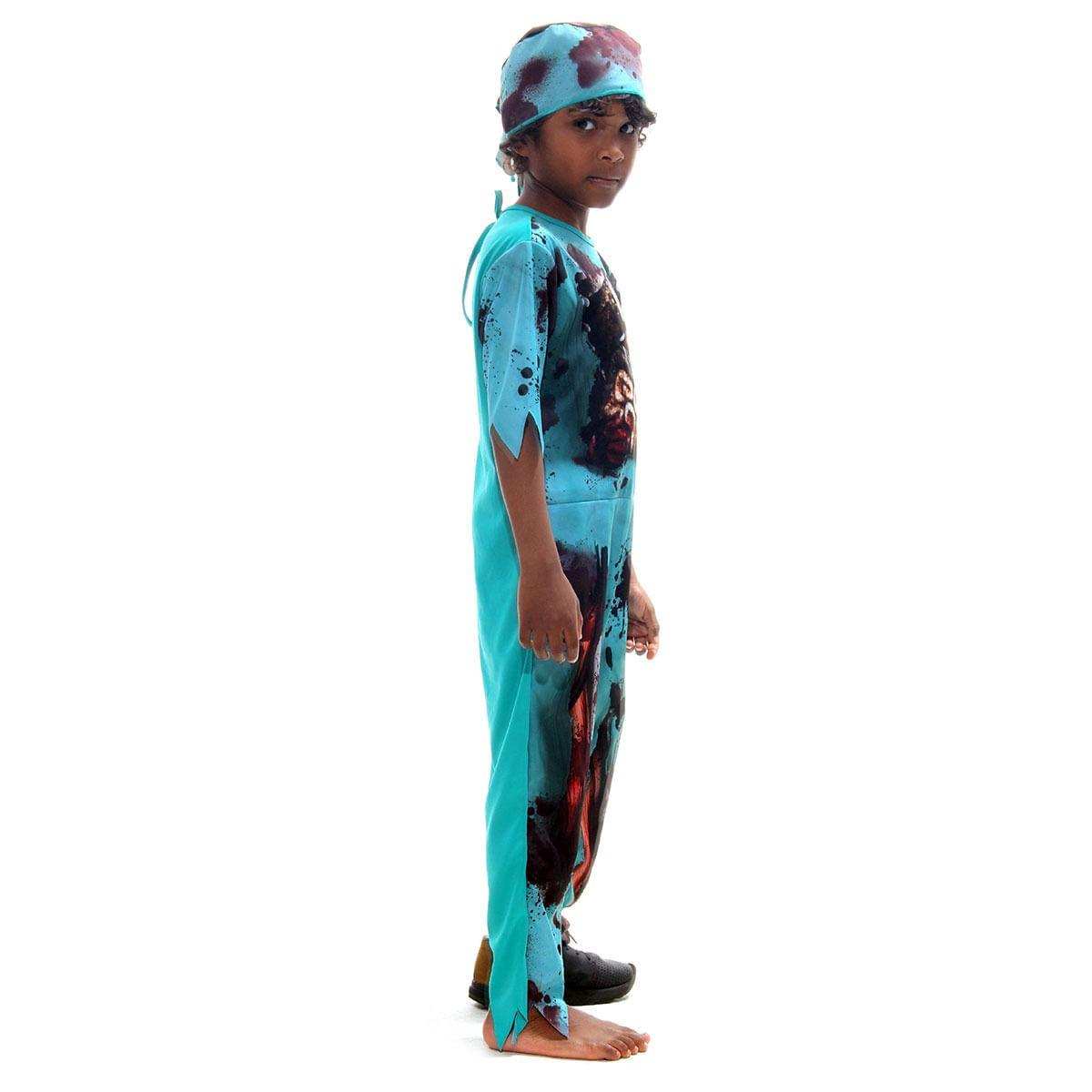 Miniatura Fantasia Médico Zumbi Infantil com Bandana - Halloween G