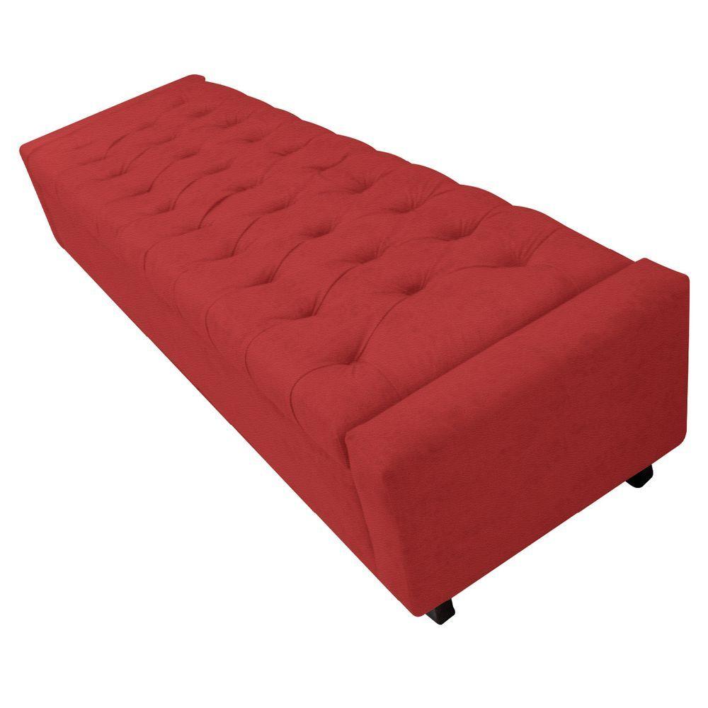 Miniatura Calçadeira Baú Queen Everest P02 160 Cm Para Cama Box Corano - Amarena Móveis Vermelho