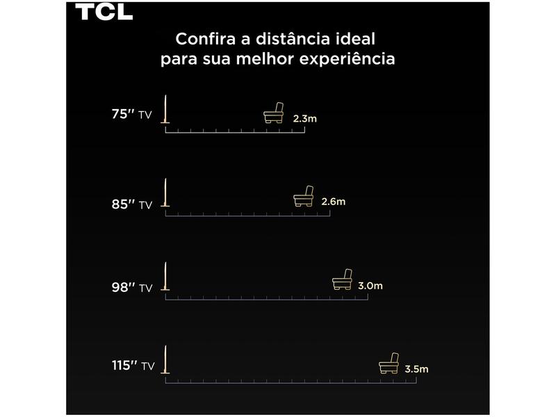Smart TV 50" TCL 4K UHD QLED 50P7K Google TV AiPQ Google Assistente 3 HDMI