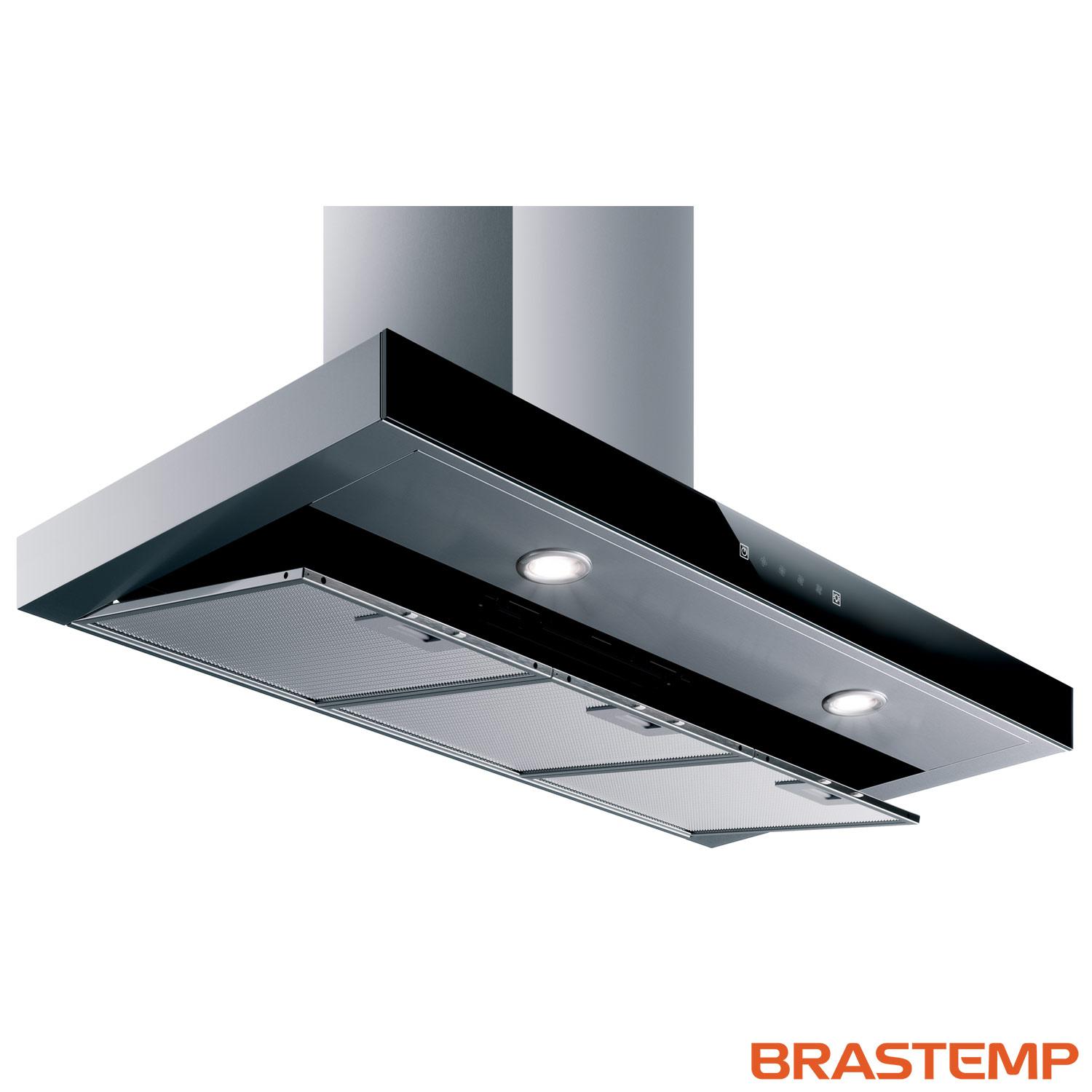 Miniatura Coifa de Parede Brastemp 90 cm Tbox com 03 Velocidades + Turbo, Painel Touch, Timer, Inox - BAE90AR 110