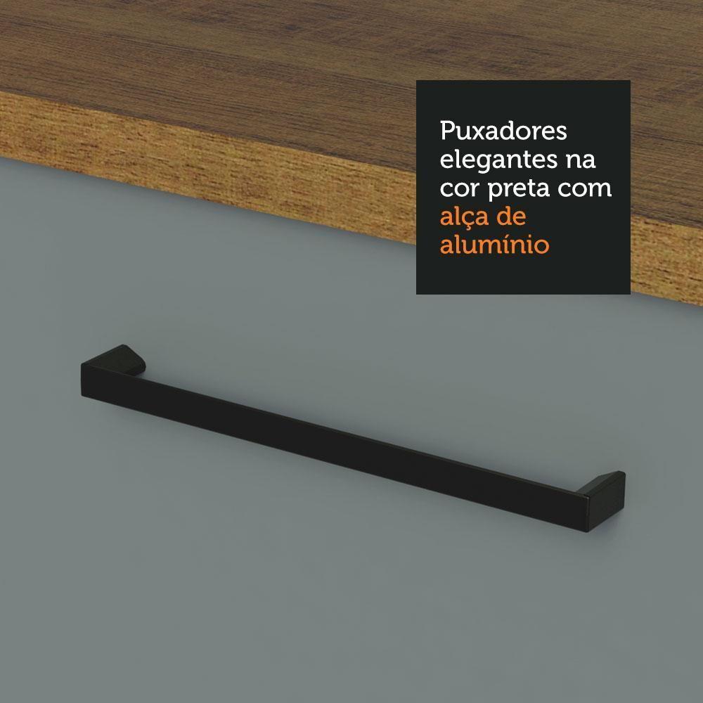 Miniatura Balcão De Pia Cozinha 2 Portas E 3 Gavetas (com Tampo) Rustic/cinza Agata Madesa Rustic/cinza