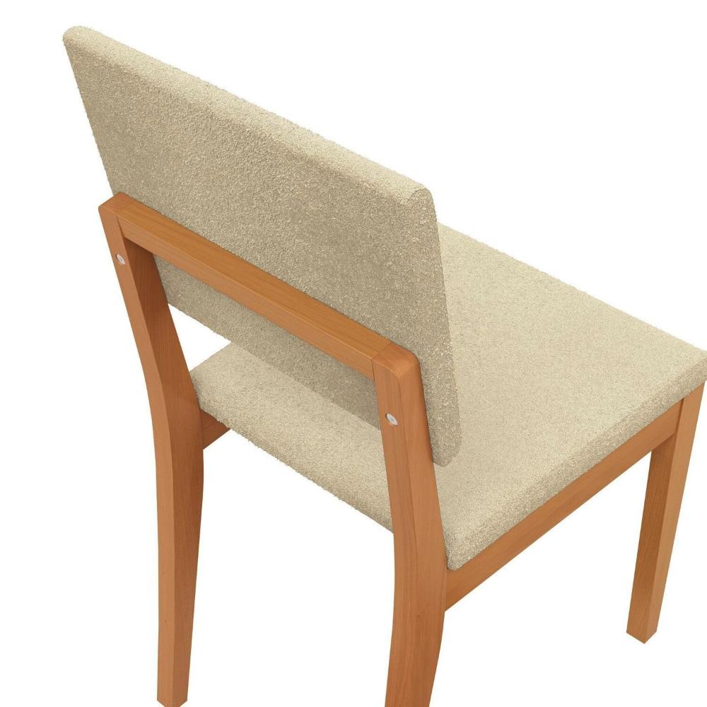 Conjunto Mesa Clara com 6 Cadeiras em Madeira Maciça Bege