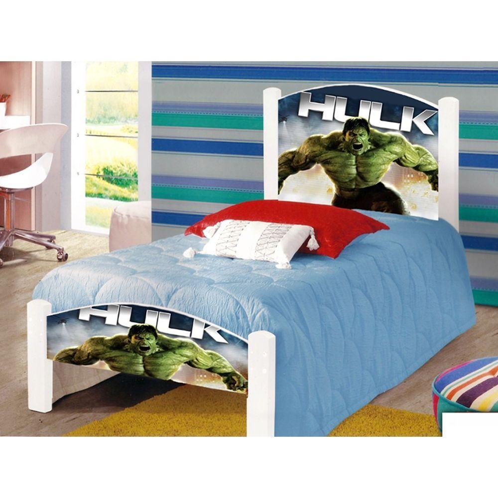Miniatura Cama Infantil Solteiro Hulk Colchão Branco