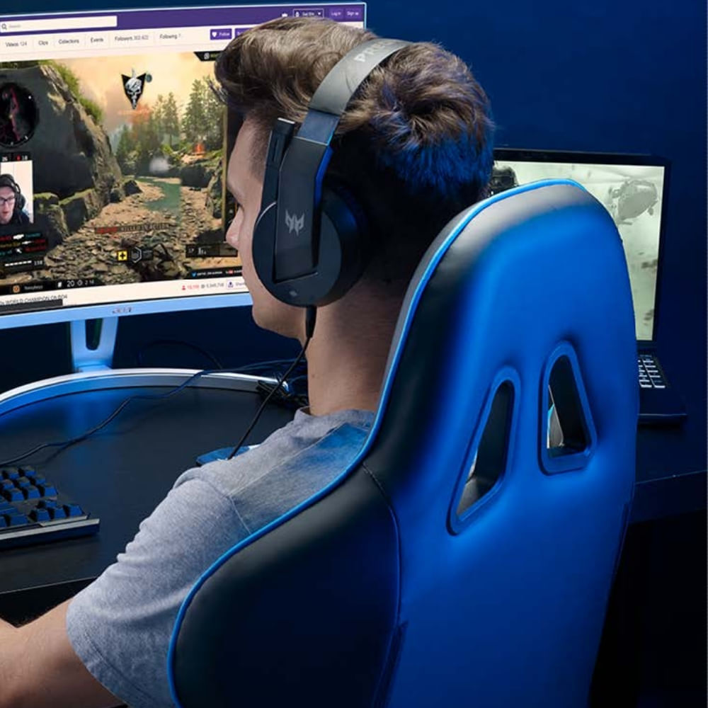 Miniatura Cadeira Gamer Predator 2ª Gen reclinável acabamento premium e espuma de alta de densidade