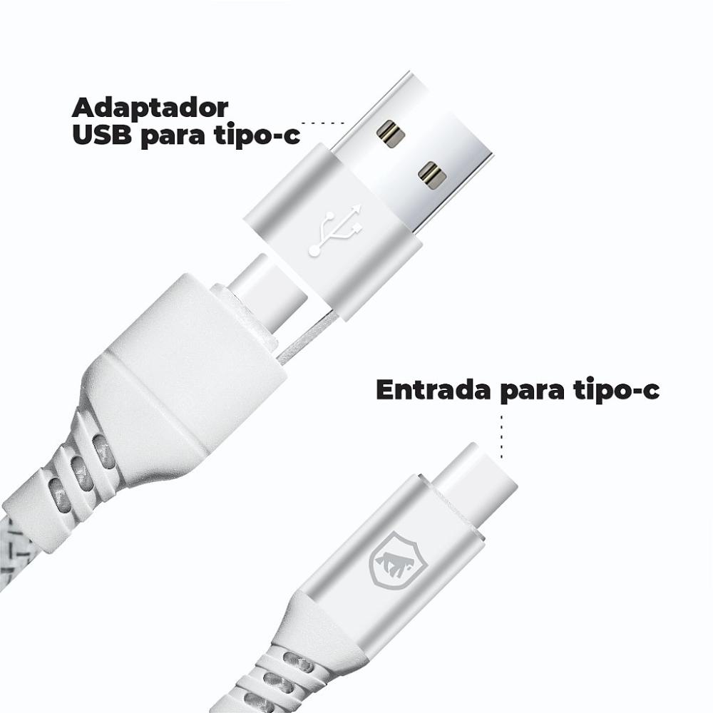 Miniatura Cabo Thunder 65W 2 em 1 Tipo C / Tipo C / USB-A -1M- Gshield