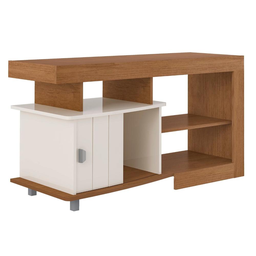Miniatura Rack para Tv até 42 Polegadas 1 Porta Royal Moderno Cinamomo/Off White