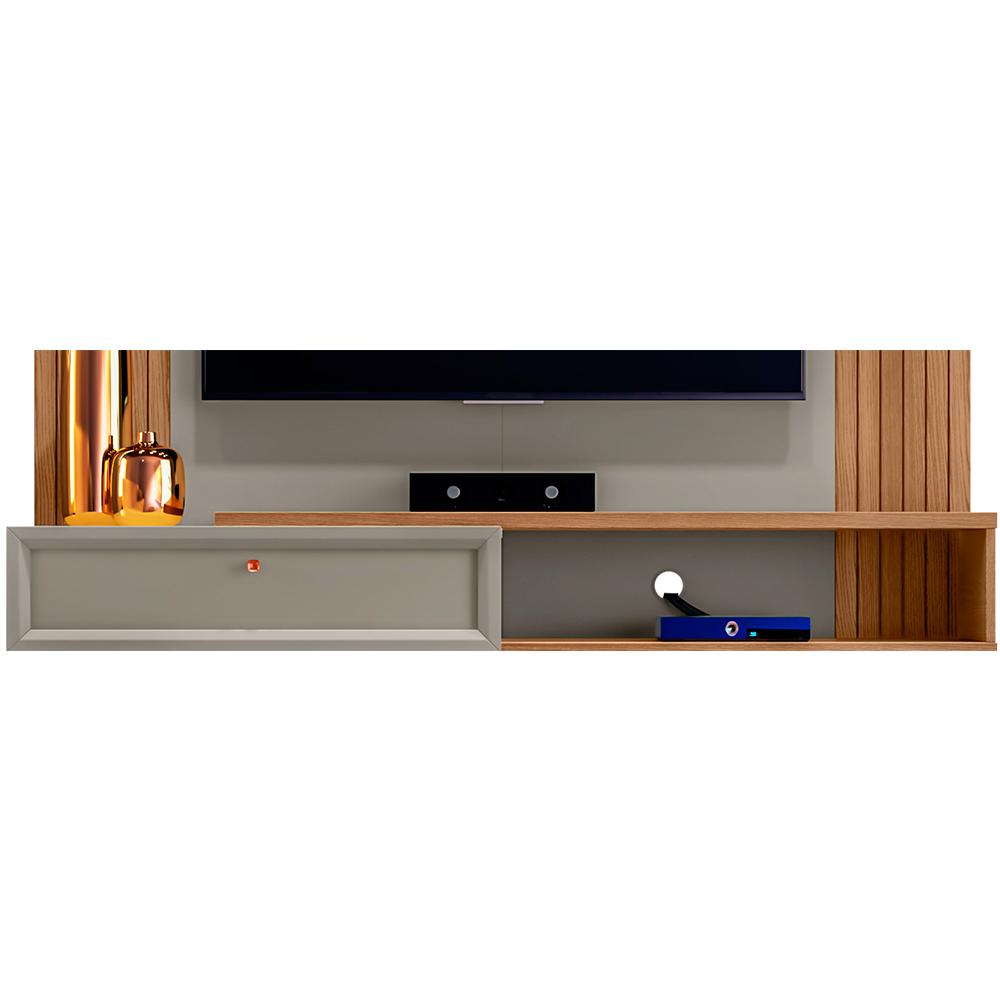 Miniatura Painel para TV Home Linea Pitanga para TV até 60 polegadas, Amêndoa e Titânio