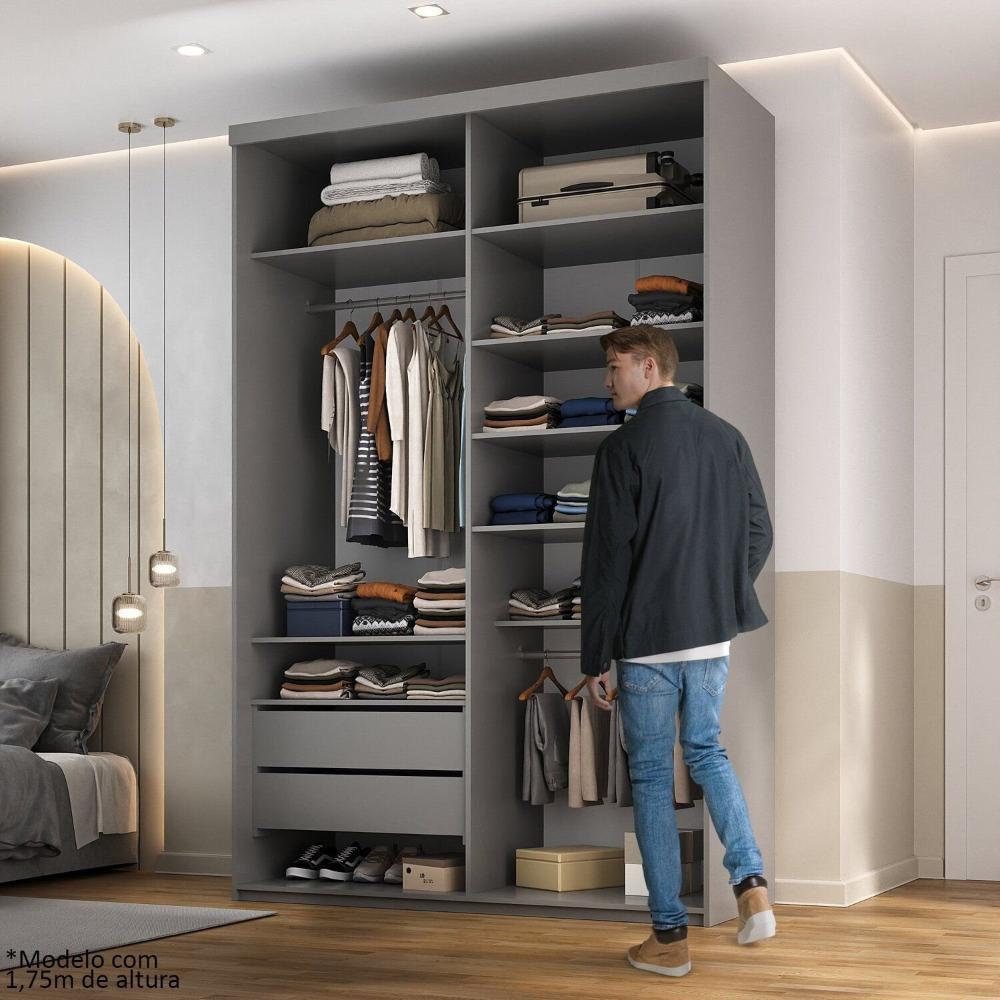 Miniatura Closet Solteiro 100% Mdf 139,5cm 2 Gavetas Moutier Urbi