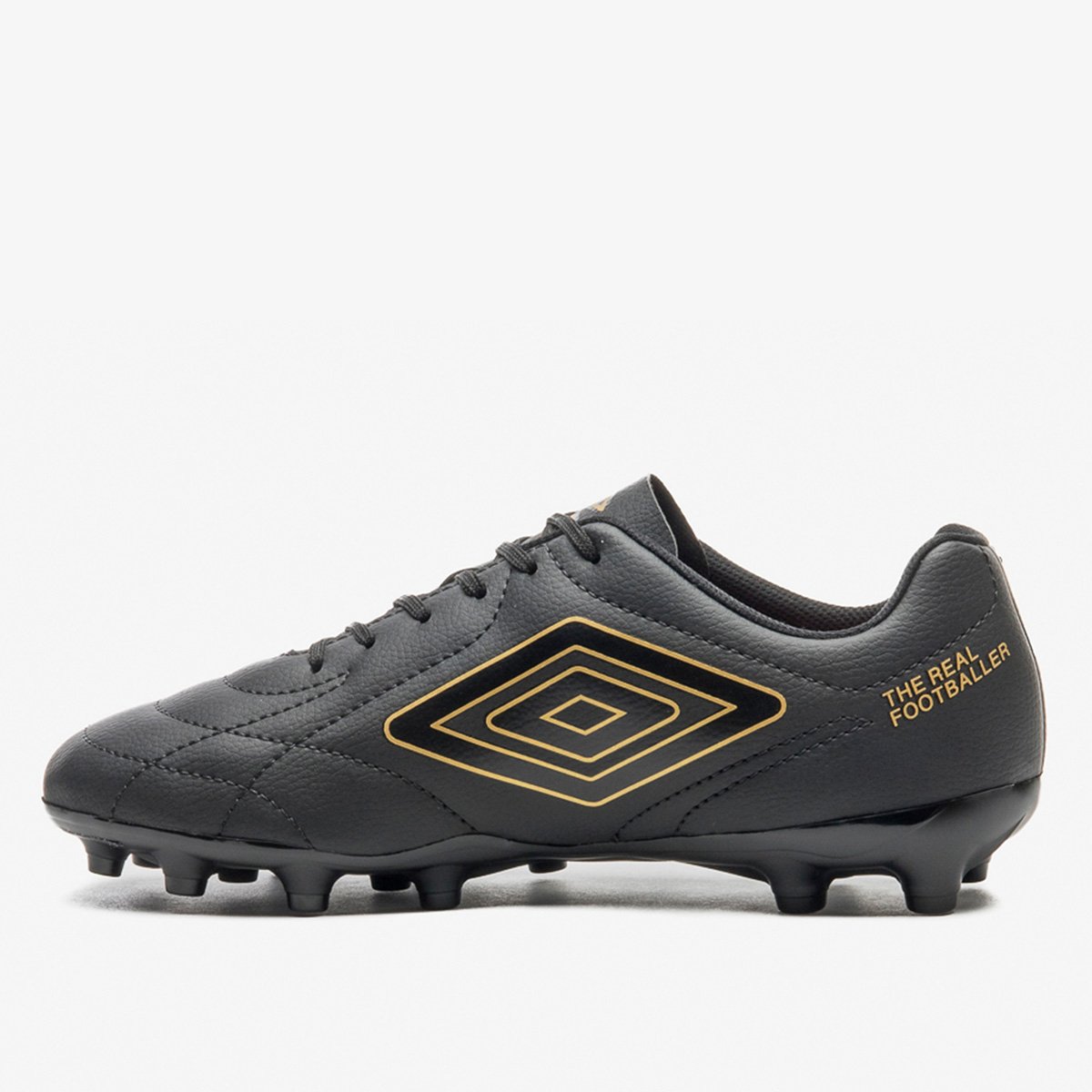 Miniatura Chuteira Campo Umbro Class Footballer Unissex Preto+Dourado - 40