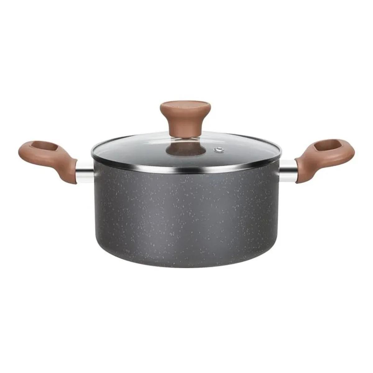 Miniatura Jogo De Panelas Rochedo Natural Stone Minerium 5 Peças