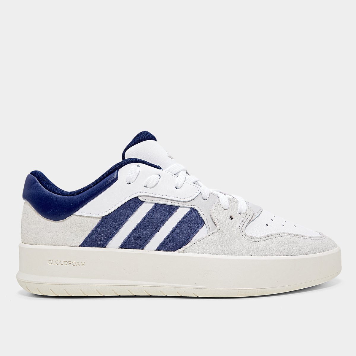 Miniatura Tênis Adidas Court 24 Masculino Branco+Azul - 38