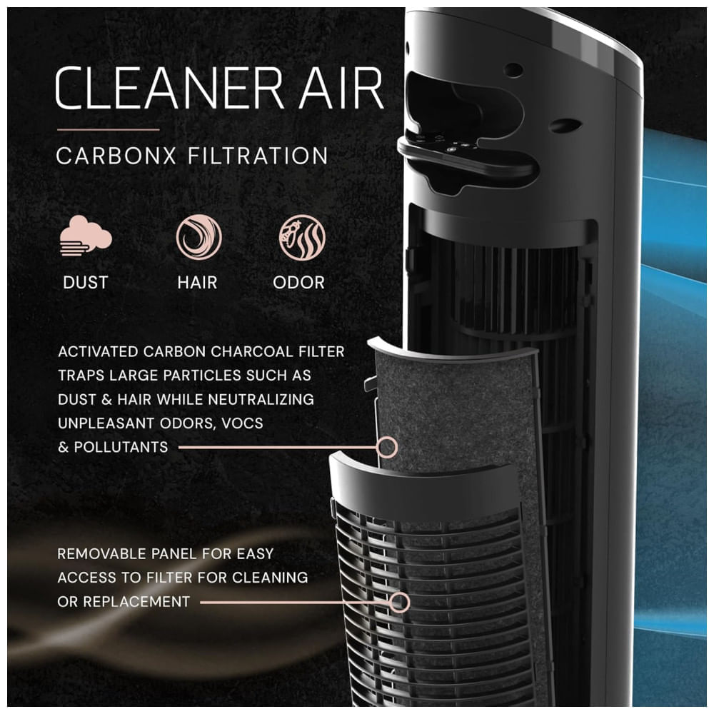 Miniatura Ventilador de Torre, Estilo Moderno com Controle Remoto, Distância Máxima do Ar 8 Metros, 4 Velocidades, Temporizador de 24H e Oscilação de 90°, 110V 110v