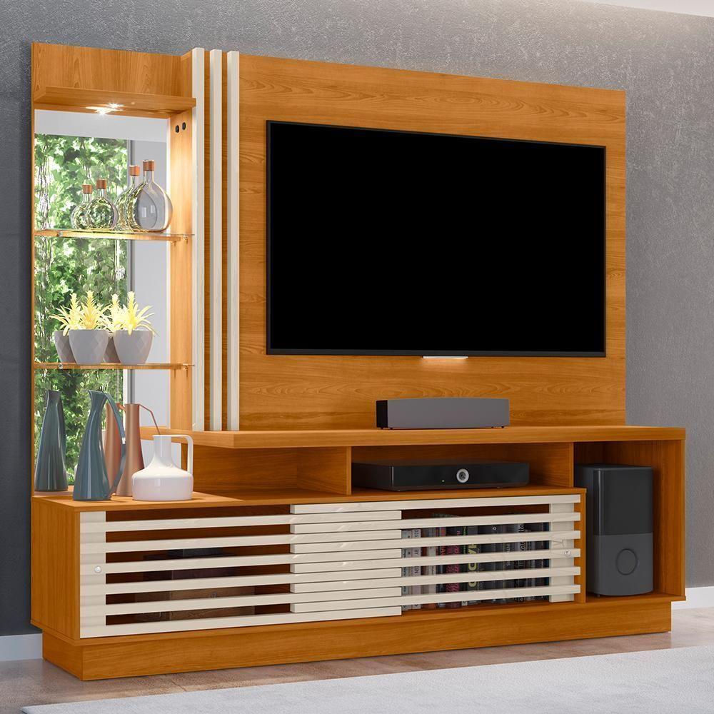 Miniatura Estante Home Theater Frizz Plus Cinamomo Off White Para Tv Até 60 - Madetec Cinamomo Off White