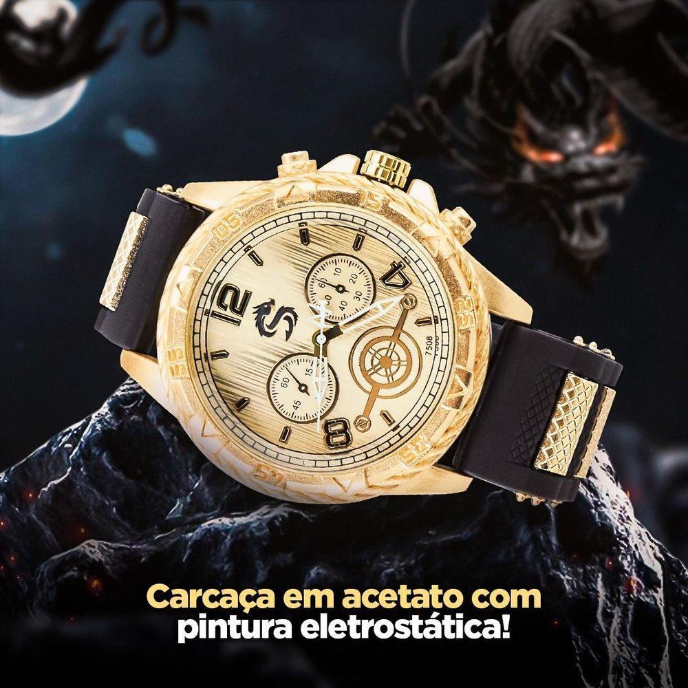 Miniatura Relogio Masculino Banhado Ouro + Cordão + Relogio Masculino Aço Inox Casual Presente Original Social