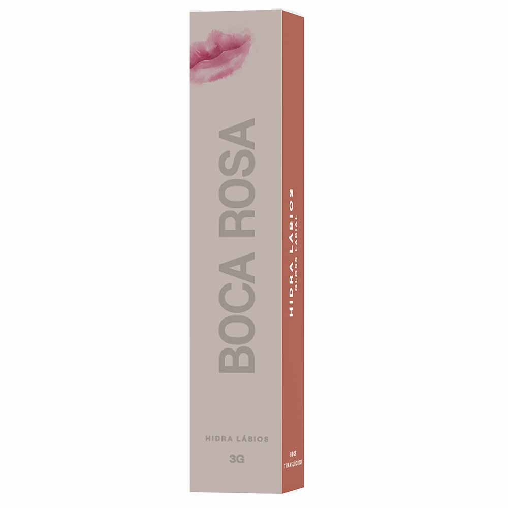 Gloss Labial Boca Rosa Hidra Lábios 3g Bege Translúcido