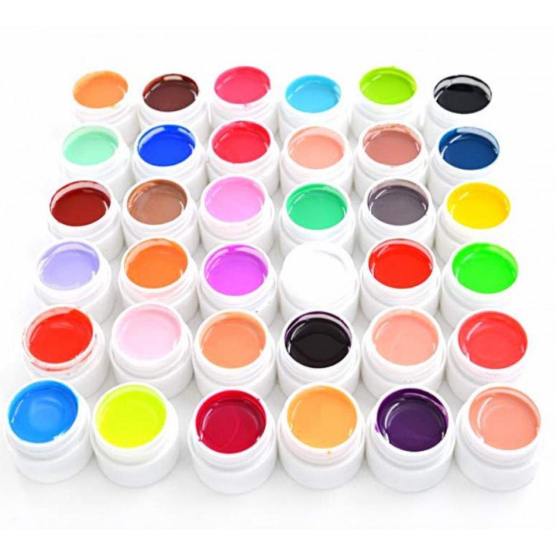 Miniatura Kit Com 36 Gel Oly Colorido Para Decoração De Unhas Em Gel