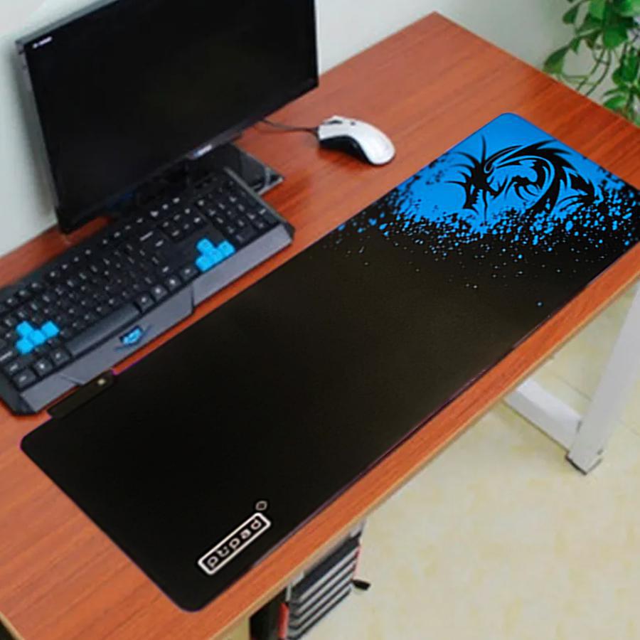 Miniatura Mouse Pad Gamer Desenho Dragão Azul Rgb 79 x 30 Cm TOP TOTAL - 7906688537810 - MOUSE PAD LOL DRAGÃO AZUL - STO852