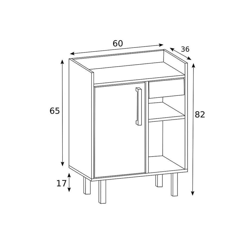 Miniatura Gabinete Para Banheiro 2 Portas Preto