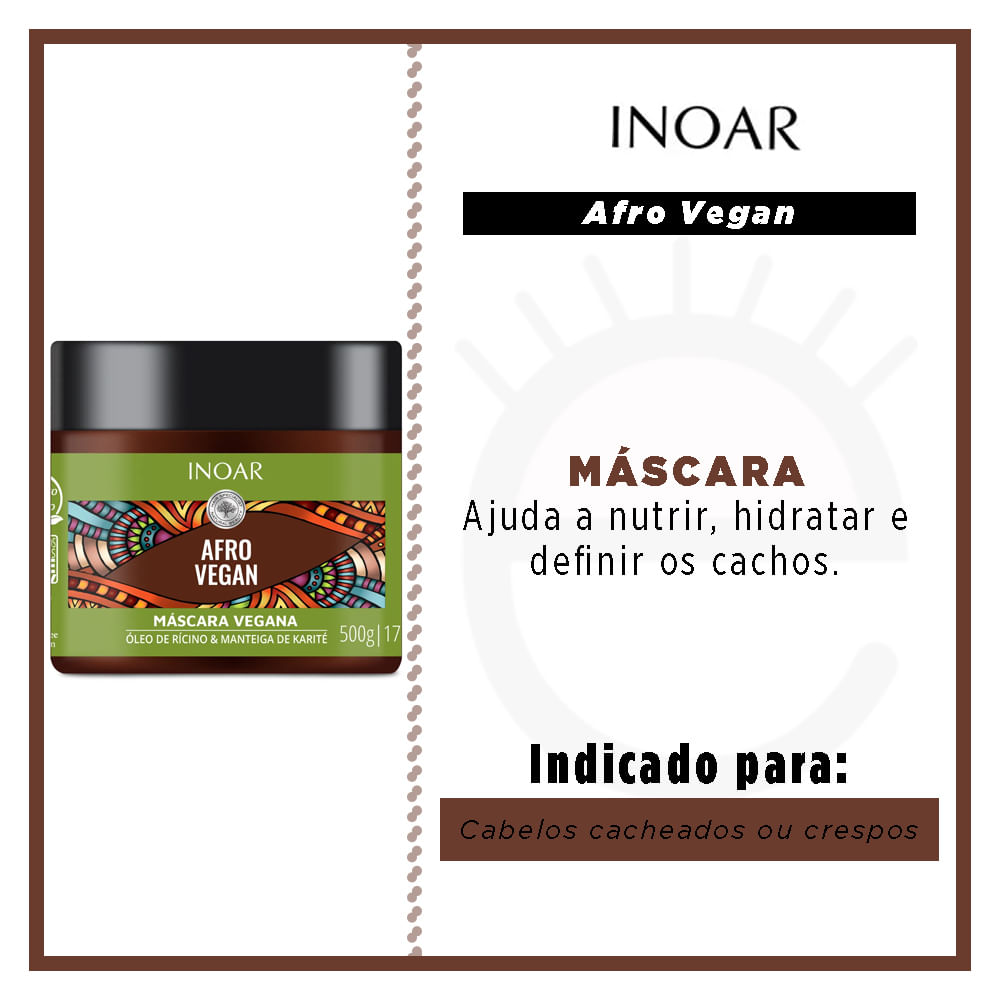 Miniatura Inoar Afro Vegan Máscara de Tratamento 500g