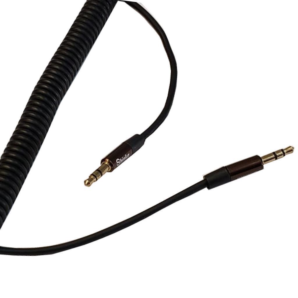 Miniatura Cabo P2 St Para P2 St 1,8 Metros Espiral Shinka Cb-P2T Preto