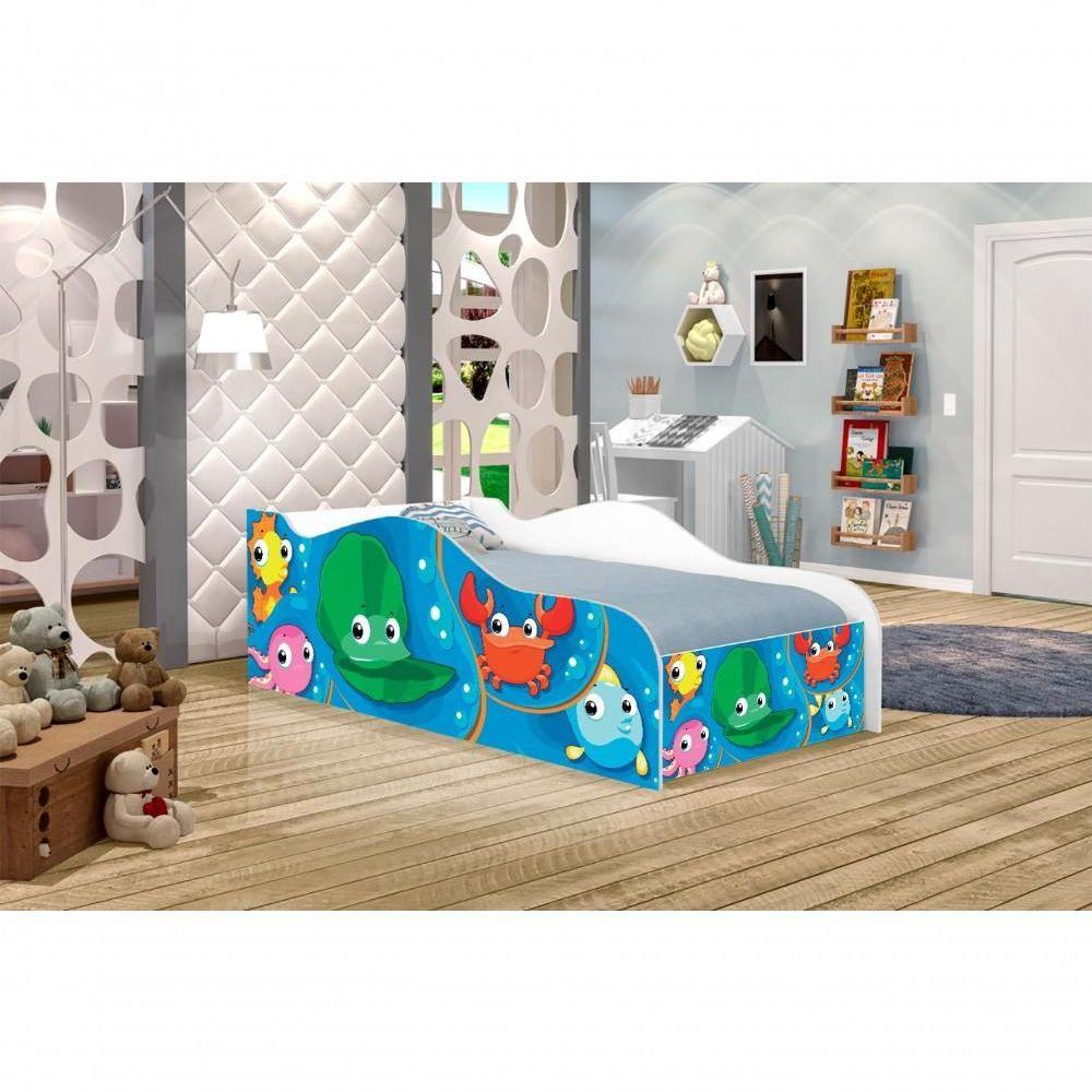 Miniatura Mini Cama Fun Fundo Do Mar Peixes