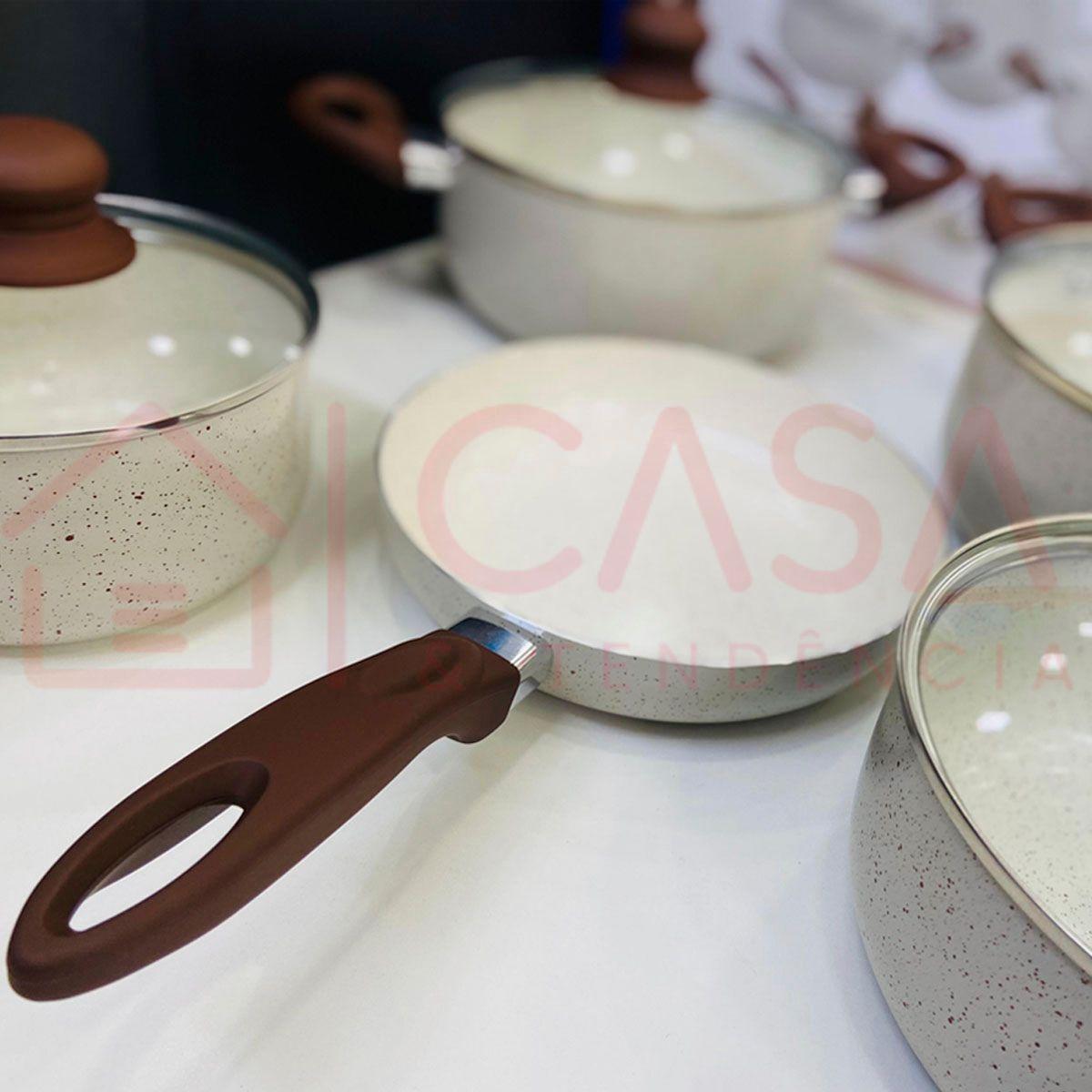 Jogo Panelas Hauskraft Revestimento Ceramico Indução 5 Peças