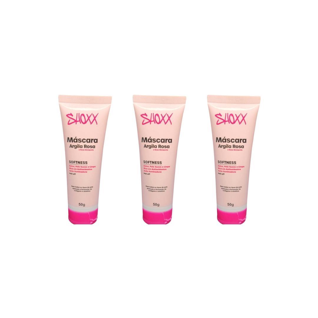 Miniatura Mascara Facial Shoxx Argila Rosa 50G - Kit C/3Un